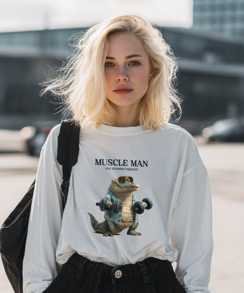 OHP(ワンハンドレッドパーセント)の「OHPxJOY マッスルマン ベーシック 長袖Tシャツ(Tシャツ/カットソー・メンズ・ホワイト/ブラック・MEDIUM/LARGE/X-LARGE/XX-LARGE)」の3枚目の写真