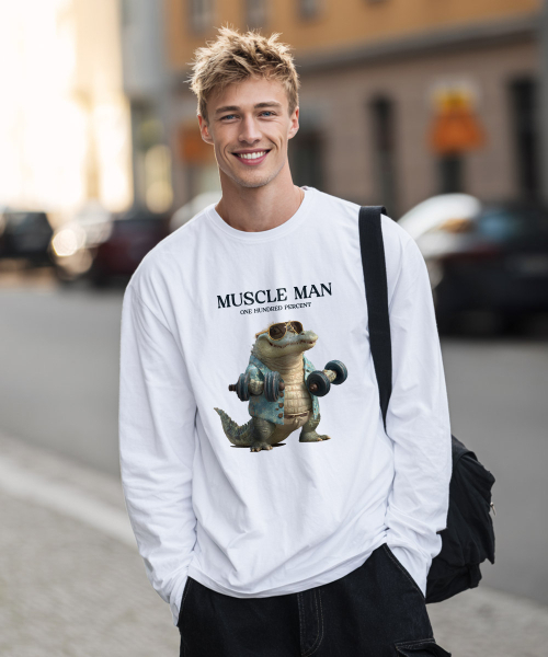 OHP(ワンハンドレッドパーセント)の「OHPxJOY マッスルマン ベーシック 長袖Tシャツ(Tシャツ/カットソー・メンズ・ホワイト/ブラック・MEDIUM/LARGE/X-LARGE/XX-LARGE)」の5枚目の写真