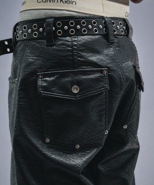 ANDER HUNKフェイクレザーカーブパンツブラックSサイズ Faux Leather Curve Pants / フェイクレザーカーブパンツ（その他