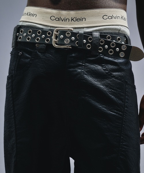 ANDER HUNKフェイクレザーカーブパンツブラックSサイズ Faux Leather Curve Pants / フェイクレザーカーブパンツ（その他