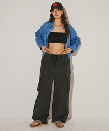 PAKKE（パッケ）の「String Waist Cargo Pants (Charcoal)（スウェットパンツ）」