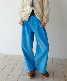 GREEN BUTTER（グリーンバター）の「Corduroy Wide Pants (L/Blue)（その他パンツ）」