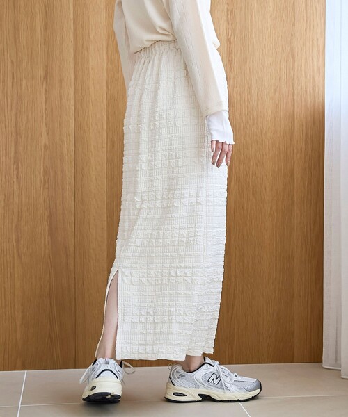 coen（コーエン）の「ふくれジャガードナロースカート（スカート・レディース・ブラック/オフホワイト・L/M）」の7枚目の写真