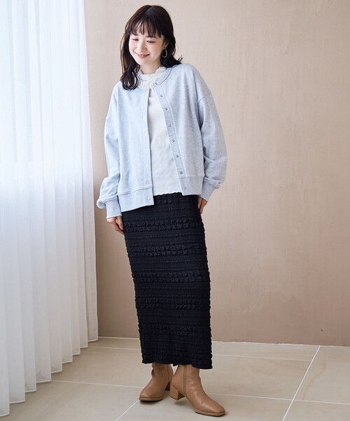 coen（コーエン）の「ふくれジャガードナロースカート（スカート・レディース・ブラック/オフホワイト・L/M）」の10枚目の写真