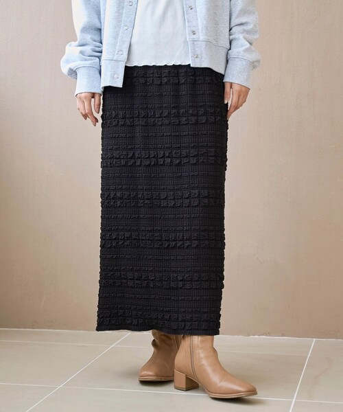 coen（コーエン）の「ふくれジャガードナロースカート（スカート・レディース・ブラック/オフホワイト・L/M）」の12枚目の写真