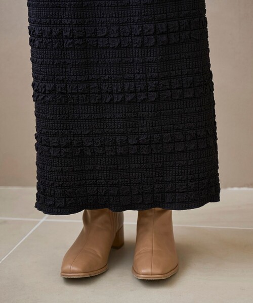 coen（コーエン）の「ふくれジャガードナロースカート（スカート・レディース・ブラック/オフホワイト・L/M）」の14枚目の写真