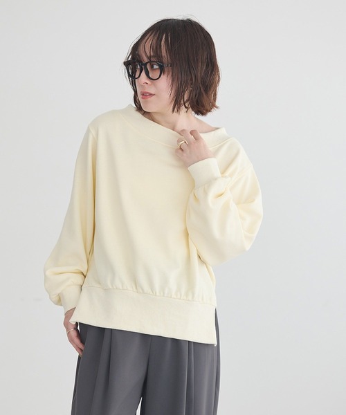 earth music&ecology(アースミュージックアンドエコロジー)の「【2026SS/先行予約】裾スリット裏毛プルオーバー(スウェット・レディース・イエロー/ピンク/杢グレー/アイボリー・FREE)」の22枚目の写真