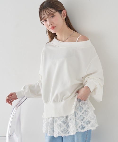 earth music&ecology(アースミュージックアンドエコロジー)の「【2026SS/先行予約】裾スリット裏毛プルオーバー(スウェット・レディース・イエロー/ピンク/杢グレー/アイボリー・FREE)」の13枚目の写真