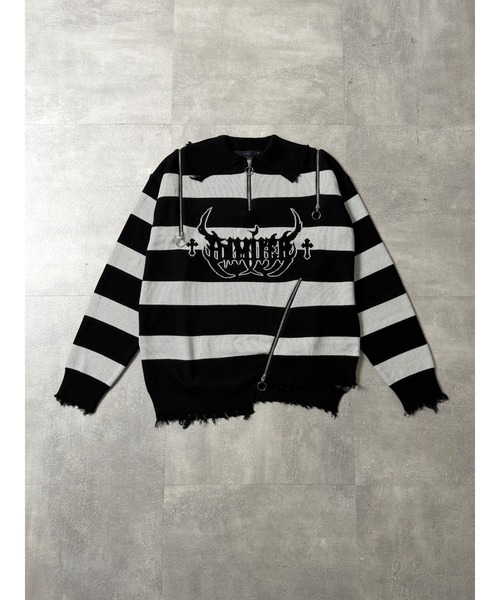 セール】クロスAmilige変形ZIPニット（ニット/セーター）｜Amilige