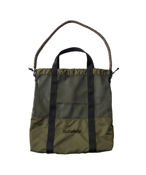 Subciety(サブサエティ)の「Mesh shoulder tote bag(ショルダーバッグ・メンズ・オレンジ/オリーブ/ブラック・FREE)」の10枚目の写真