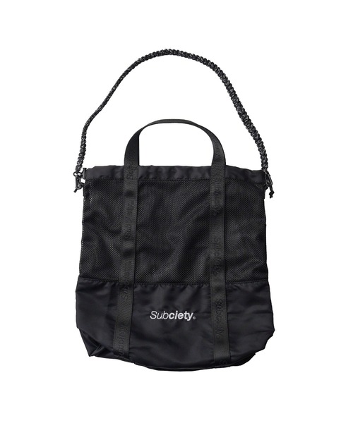 Subciety(サブサエティ)の「Mesh shoulder tote bag(ショルダーバッグ・メンズ・オレンジ/オリーブ/ブラック・FREE)」の6枚目の写真