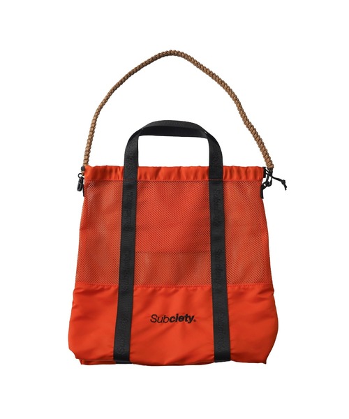 Subciety(サブサエティ)の「Mesh shoulder tote bag(ショルダーバッグ・メンズ・オレンジ/オリーブ/ブラック・FREE)」の15枚目の写真