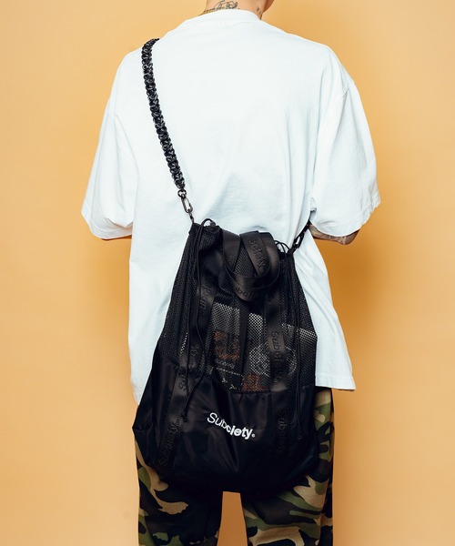 Subciety(サブサエティ)の「Mesh shoulder tote bag(ショルダーバッグ・メンズ・オレンジ/オリーブ/ブラック・FREE)」の22枚目の写真