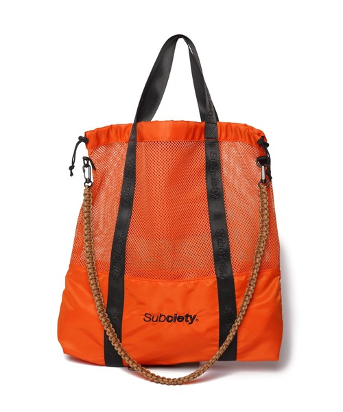 Subciety(サブサエティ)の「Mesh shoulder tote bag(ショルダーバッグ・メンズ・オレンジ/オリーブ/ブラック・FREE)」の14枚目の写真