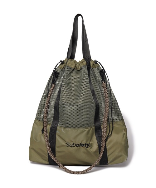 Subciety(サブサエティ)の「Mesh shoulder tote bag(ショルダーバッグ・メンズ・オレンジ/オリーブ/ブラック・FREE)」の8枚目の写真