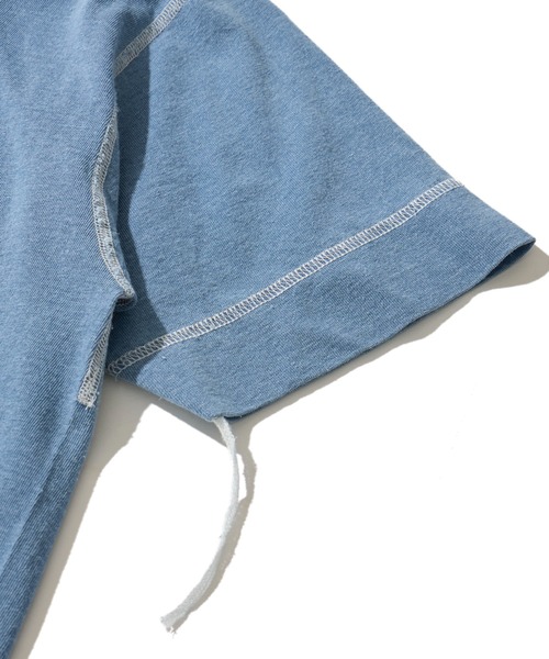 Healthknit(ヘルスニット)の「【Healthknit】Indigo Henleyneck S/S Tee / ヘンリーネック ショートスリーブTシャツ(Tシャツ/カットソー・メンズ・ダークインディゴブルー/ライトインディゴブルー/インディゴブルー・MEDIUM/X-LARGE/LARGE)」の12枚目の写真