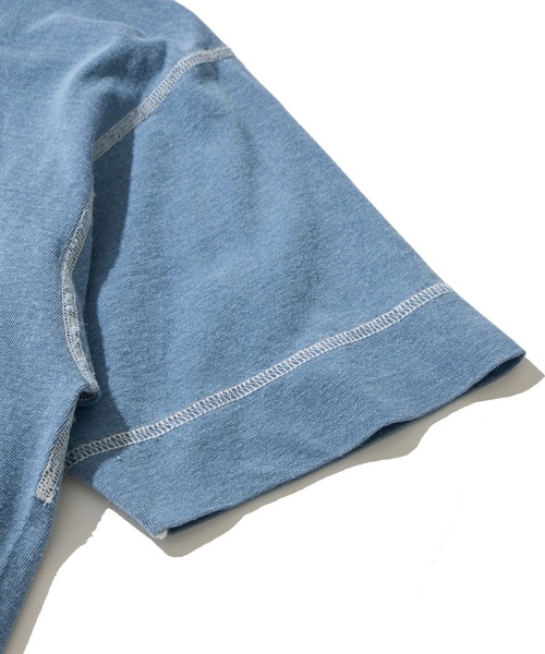 Healthknit(ヘルスニット)の「【Healthknit】Indigo Henleyneck S/S Tee / ヘンリーネック ショートスリーブTシャツ(Tシャツ/カットソー・メンズ・ダークインディゴブルー/ライトインディゴブルー/インディゴブルー・MEDIUM/X-LARGE/LARGE)」の11枚目の写真