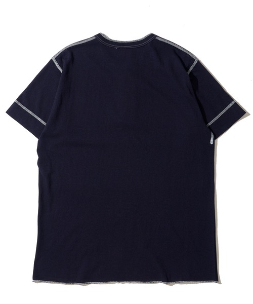 Healthknit(ヘルスニット)の「【Healthknit】Indigo Henleyneck S/S Tee / ヘンリーネック ショートスリーブTシャツ(Tシャツ/カットソー・メンズ・ダークインディゴブルー/ライトインディゴブルー/インディゴブルー・MEDIUM/X-LARGE/LARGE)」の7枚目の写真