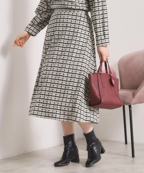 ITS'DEMO（イッツデモ）の「【手洗い可／セットアップ可】ツイード風プリントスカート（スカート・レディース・グレー系その他/ホワイト系3/ブラック系・00）」の2枚目の写真