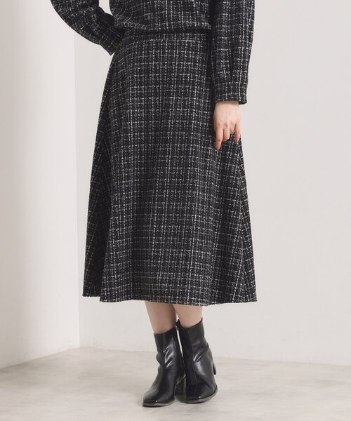 ITS'DEMO（イッツデモ）の「【手洗い可／セットアップ可】ツイード風プリントスカート（スカート・レディース・グレー系その他/ホワイト系3/ブラック系・00）」の3枚目の写真