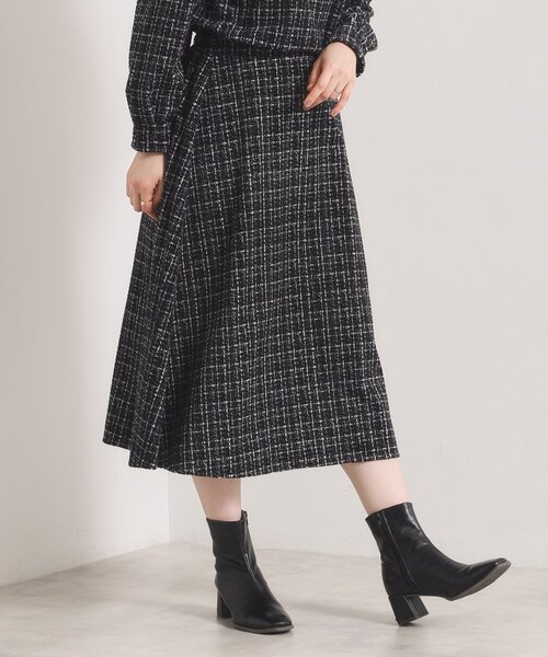 ITS'DEMO（イッツデモ）の「【手洗い可／セットアップ可】ツイード風プリントスカート（スカート・レディース・グレー系その他/ホワイト系3/ブラック系・00）」の13枚目の写真