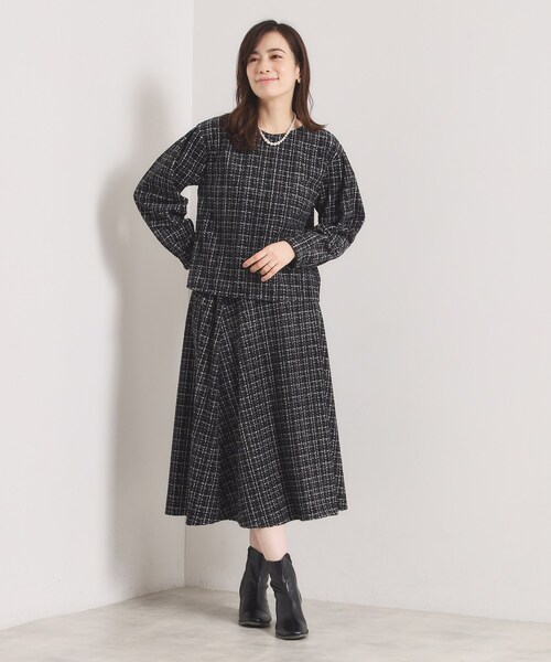 ITS'DEMO（イッツデモ）の「【手洗い可／セットアップ可】ツイード風プリントスカート（スカート・レディース・グレー系その他/ホワイト系3/ブラック系・00）」の12枚目の写真