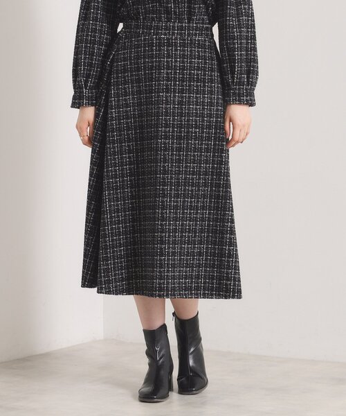 ITS'DEMO（イッツデモ）の「【手洗い可／セットアップ可】ツイード風プリントスカート（スカート・レディース・グレー系その他/ホワイト系3/ブラック系・00）」の9枚目の写真
