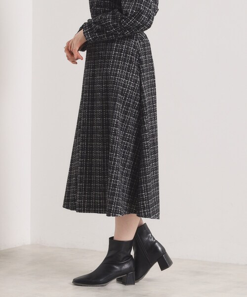 ITS'DEMO（イッツデモ）の「【手洗い可／セットアップ可】ツイード風プリントスカート（スカート・レディース・グレー系その他/ホワイト系3/ブラック系・00）」の8枚目の写真