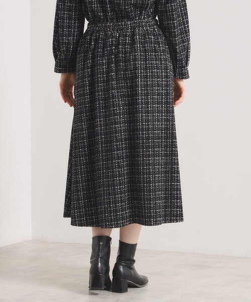 ITS'DEMO（イッツデモ）の「【手洗い可／セットアップ可】ツイード風プリントスカート（スカート・レディース・グレー系その他/ホワイト系3/ブラック系・00）」の7枚目の写真