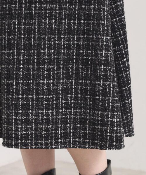 ITS'DEMO（イッツデモ）の「【手洗い可／セットアップ可】ツイード風プリントスカート（スカート・レディース・グレー系その他/ホワイト系3/ブラック系・00）」の4枚目の写真