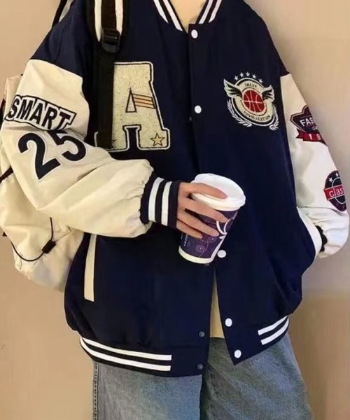 CALIFORNIA OUTFITTERS（カリフォルニア アウトフィッターズ）の「12A13-SZ カレッジロゴ ワッペンスタジャン（スタジャン・メンズ・ネイビー・XL/L/M）」の5枚目の写真