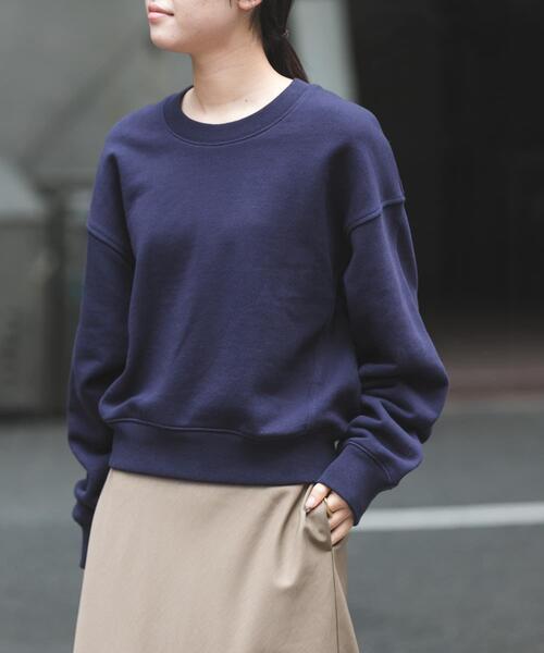 FORK&SPOON（フォークアンドスプーン）の「FORK&SPOON　コクーンスウェット（スウェット・レディース・オートミール/ネイビー/ピンク・1）」の4枚目の写真