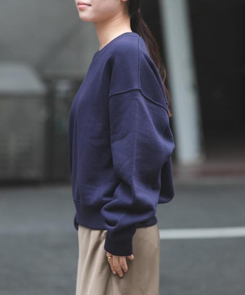 FORK&SPOON（フォークアンドスプーン）の「FORK&SPOON　コクーンスウェット（スウェット・レディース・オートミール/ネイビー/ピンク・1）」の5枚目の写真