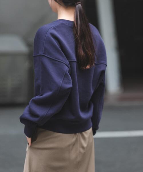 FORK&SPOON（フォークアンドスプーン）の「FORK&SPOON　コクーンスウェット（スウェット・レディース・オートミール/ネイビー/ピンク・1）」の6枚目の写真