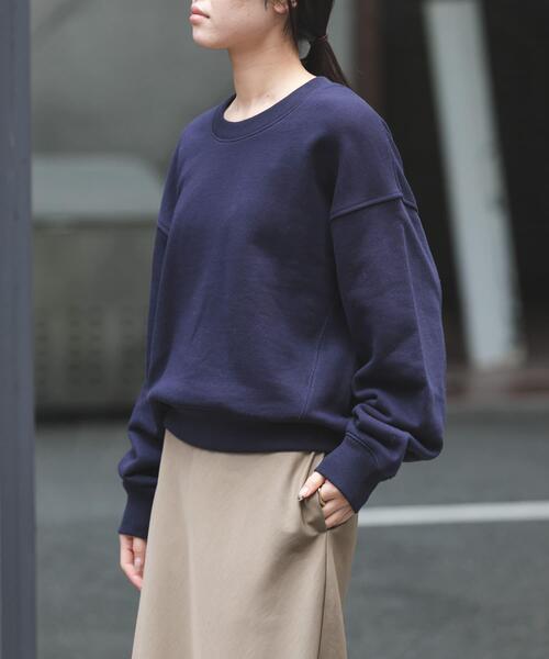 FORK&SPOON（フォークアンドスプーン）の「FORK&SPOON　コクーンスウェット（スウェット・レディース・オートミール/ネイビー/ピンク・1）」の10枚目の写真