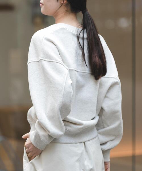 FORK&SPOON（フォークアンドスプーン）の「FORK&SPOON　コクーンスウェット（スウェット・レディース・オートミール/ネイビー/ピンク・1）」の14枚目の写真