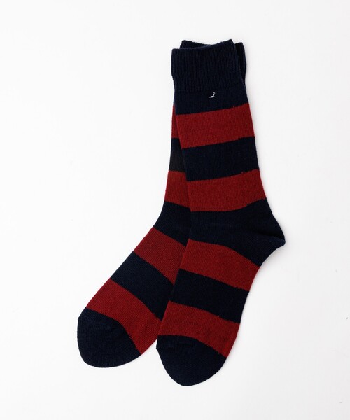 ANONYMOUSISM(アノニマスイズム)の「【ANONYMOUSISM/アノニマスイズム】Wool Cashmere Stripes Crew/ストライプ/ウールカシミヤ/ユニセックス【WEB限定】(ソックス/靴下・メンズ・ネイビー/モスグリーン/オフホワイト/チャコールグレー・フリー)」の4枚目の写真