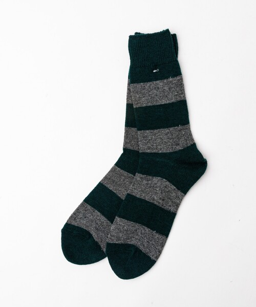 ANONYMOUSISM(アノニマスイズム)の「【ANONYMOUSISM/アノニマスイズム】Wool Cashmere Stripes Crew/ストライプ/ウールカシミヤ/ユニセックス【WEB限定】(ソックス/靴下・メンズ・ネイビー/モスグリーン/オフホワイト/チャコールグレー・フリー)」の3枚目の写真