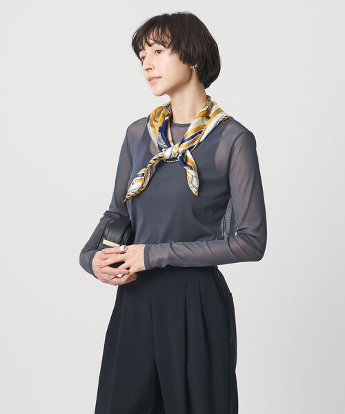 UNITED ARROWS（ユナイテッドアローズ）の「チュール ジャージー カットソー（Tシャツ/カットソー・レディース・オフホワイト/ブラック/ライラック/ロイヤルブルー/ネイビー/イエロー・FREE）」の4枚目の写真