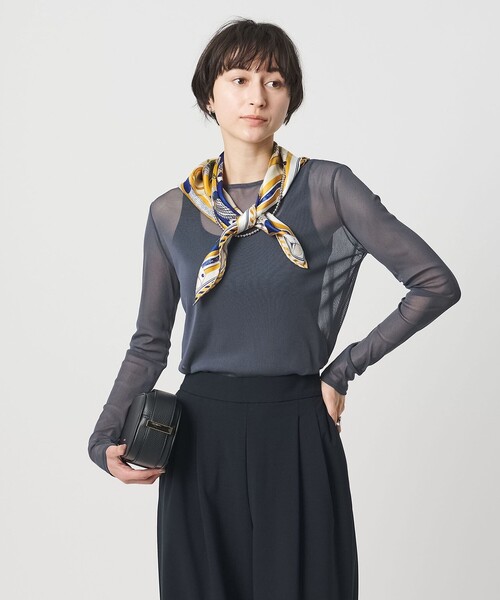 UNITED ARROWS（ユナイテッドアローズ）の「チュール ジャージー カットソー（Tシャツ/カットソー・レディース・オフホワイト/ブラック/ライラック/ロイヤルブルー/ネイビー/イエロー・FREE）」の7枚目の写真