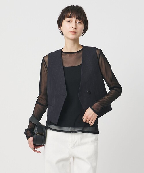 UNITED ARROWS（ユナイテッドアローズ）の「チュール ジャージー カットソー（Tシャツ/カットソー・レディース・オフホワイト/ブラック/ライラック/ロイヤルブルー/ネイビー/イエロー・FREE）」の12枚目の写真