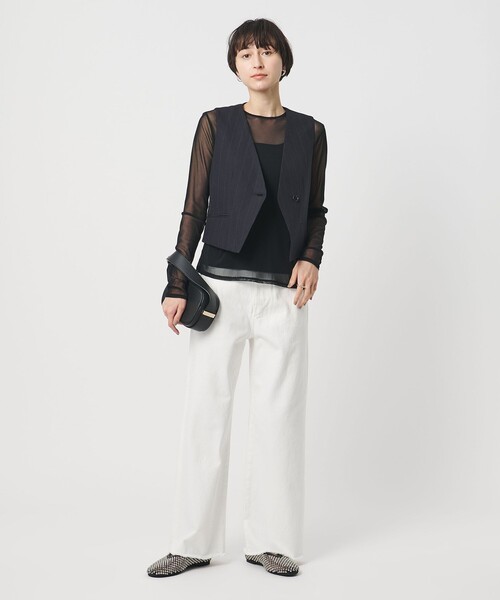 UNITED ARROWS（ユナイテッドアローズ）の「チュール ジャージー カットソー（Tシャツ/カットソー・レディース・オフホワイト/ブラック/ライラック/ロイヤルブルー/ネイビー/イエロー・FREE）」の13枚目の写真