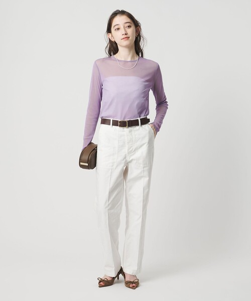 UNITED ARROWS（ユナイテッドアローズ）の「チュール ジャージー カットソー（Tシャツ/カットソー・レディース・オフホワイト/ブラック/ライラック/ロイヤルブルー/ネイビー/イエロー・FREE）」の18枚目の写真