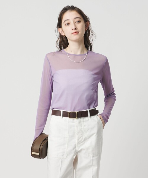 UNITED ARROWS（ユナイテッドアローズ）の「チュール ジャージー カットソー（Tシャツ/カットソー・レディース・オフホワイト/ブラック/ライラック/ロイヤルブルー/ネイビー/イエロー・FREE）」の19枚目の写真