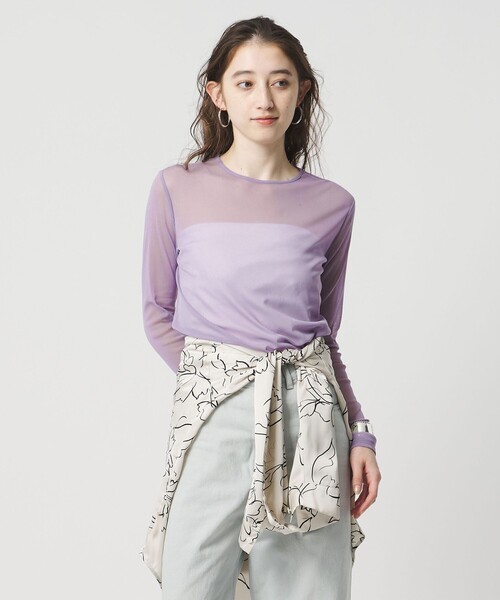 UNITED ARROWS（ユナイテッドアローズ）の「チュール ジャージー カットソー（Tシャツ/カットソー・レディース・オフホワイト/ブラック/ライラック/ロイヤルブルー/ネイビー/イエロー・FREE）」の21枚目の写真