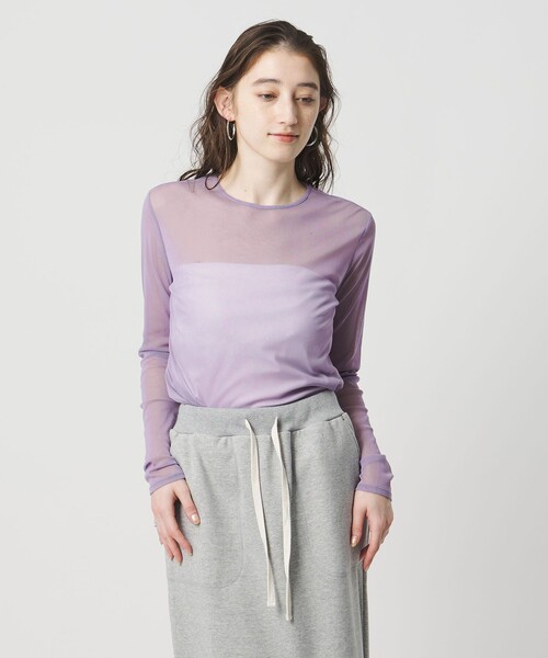 UNITED ARROWS（ユナイテッドアローズ）の「チュール ジャージー カットソー（Tシャツ/カットソー・レディース・オフホワイト/ブラック/ライラック/ロイヤルブルー/ネイビー/イエロー・FREE）」の22枚目の写真