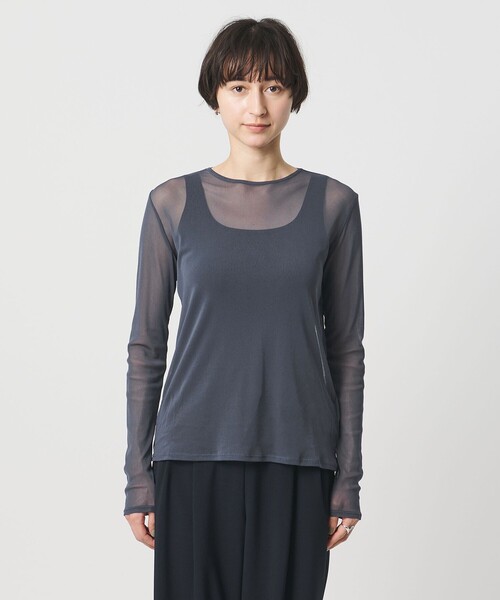 UNITED ARROWS（ユナイテッドアローズ）の「チュール ジャージー カットソー（Tシャツ/カットソー・レディース・オフホワイト/ブラック/ライラック/ロイヤルブルー/ネイビー/イエロー・FREE）」の22枚目の写真