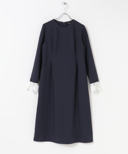 URBAN RESEARCH ROSSO WOMEN(アーバンリサーチ ロッソ)の「『WEB限定』袖レースワンピース(ワンピース・レディース・ネイビー・36/38)」の14枚目の写真