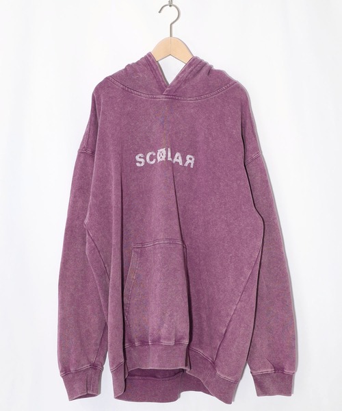 ScoLar(スカラー)の「153774:超常現象プリント ケミカル加工裏毛パーカー(パーカー・レディース・ブルー/チャコールグレー/パープル・M)」の3枚目の写真