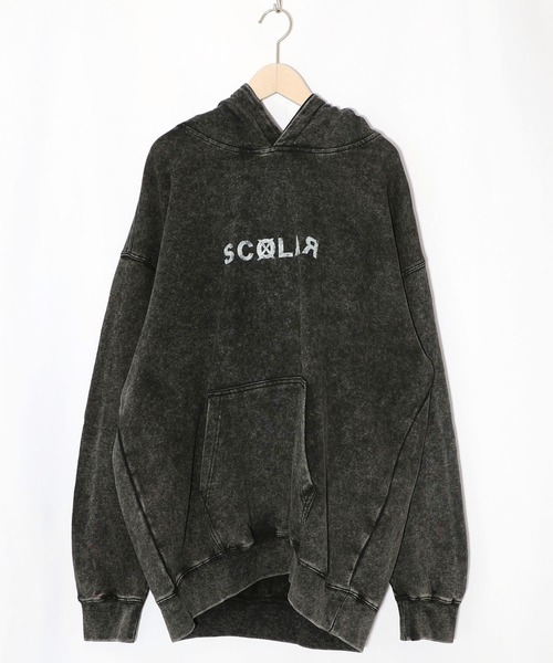 ScoLar(スカラー)の「153774:超常現象プリント ケミカル加工裏毛パーカー(パーカー・レディース・ブルー/チャコールグレー/パープル・M)」の1枚目の写真